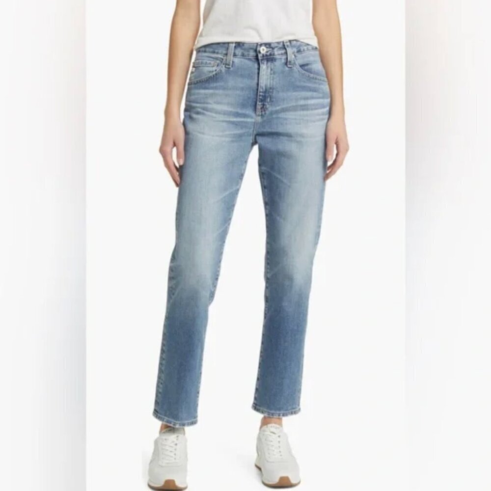 AG Ex-Boyfriend AG-ED Slouchy Slim Light Blue Cropped High Rise Jeans, 29